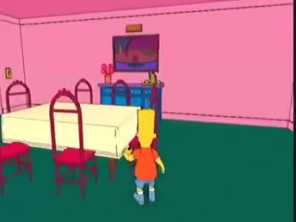 bart simpson qui glitch dans les murs