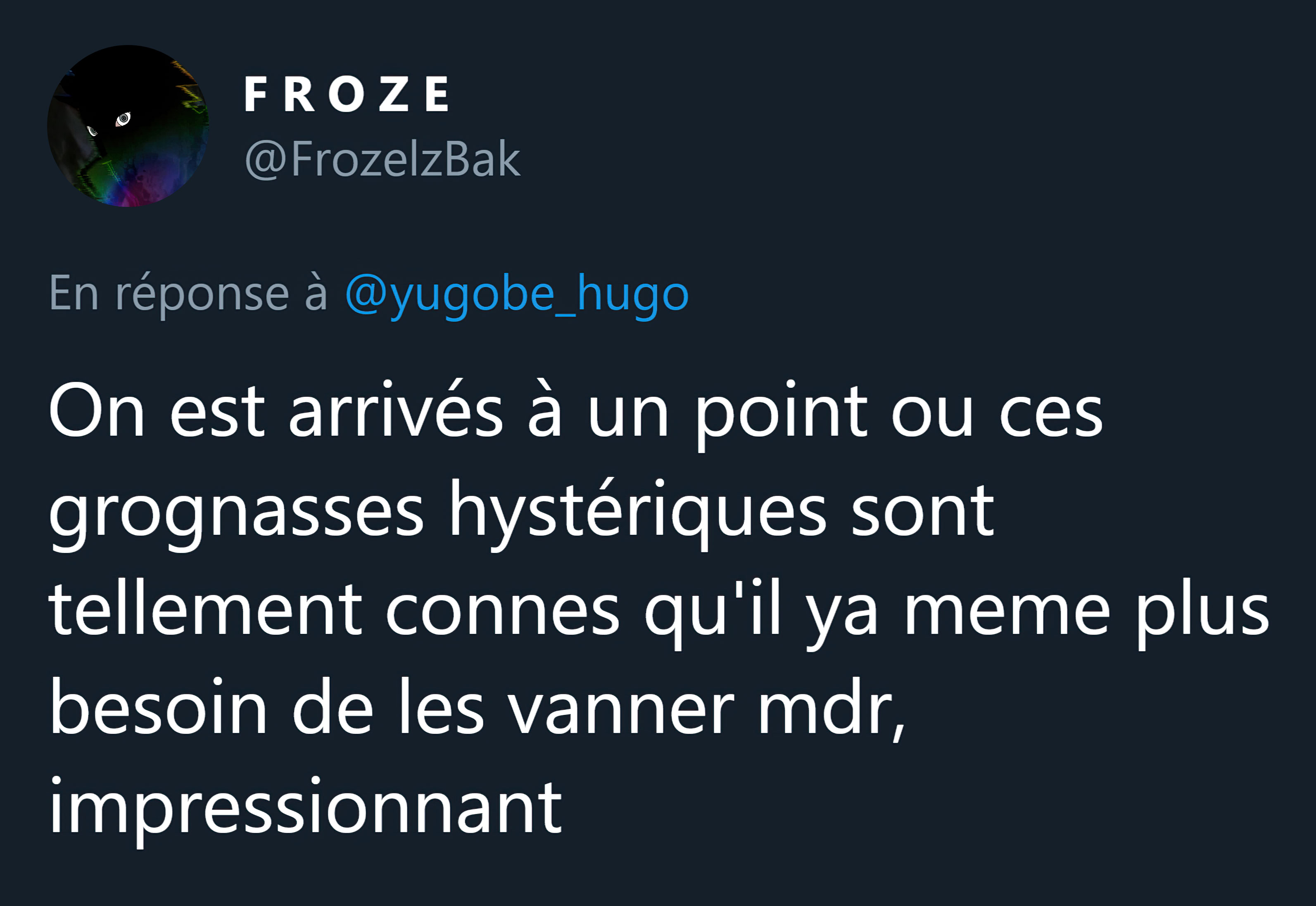 Froze tweet