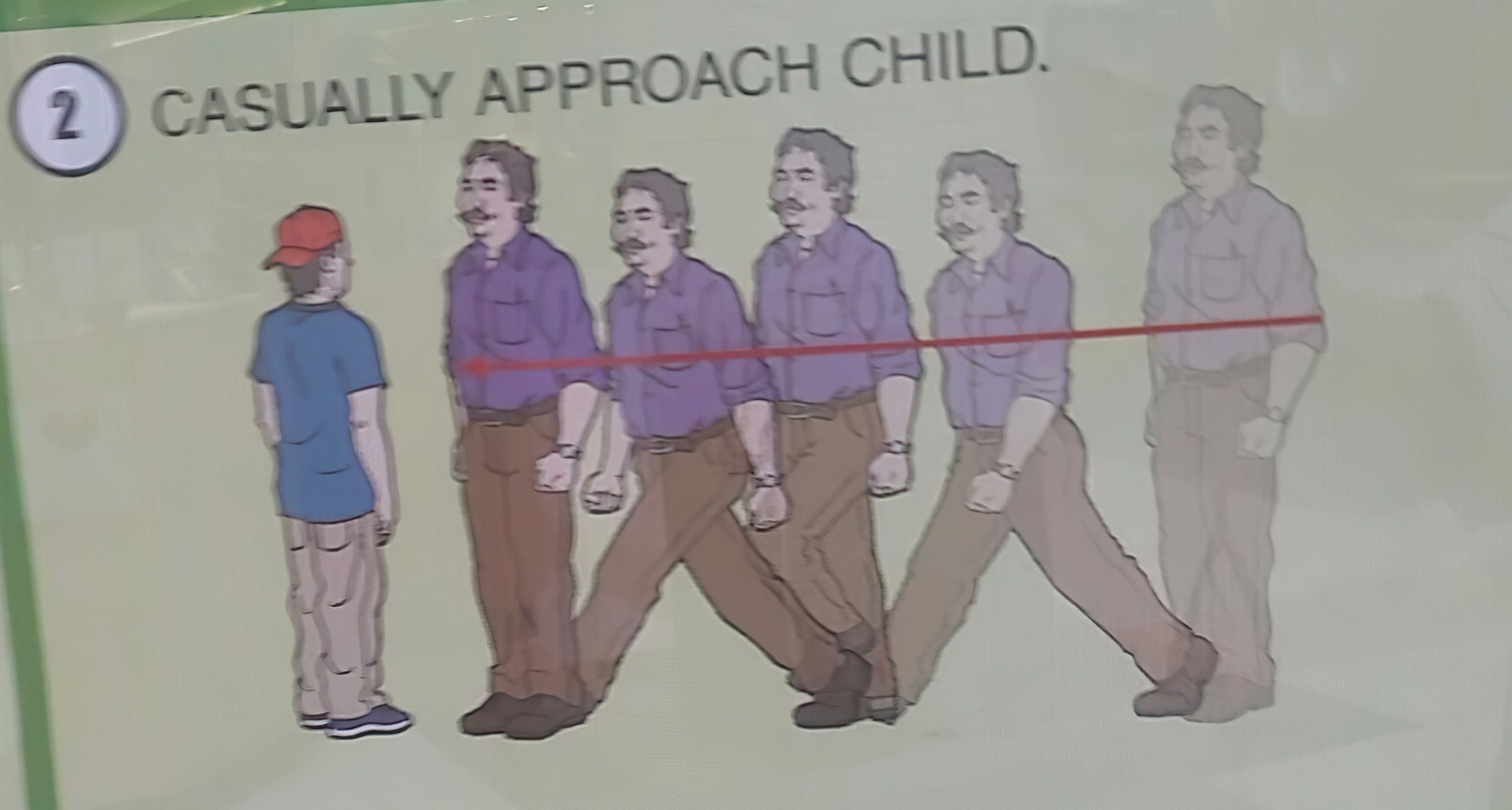 Casually approach child
