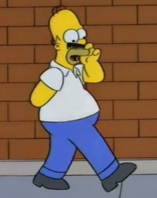 Homer hiding