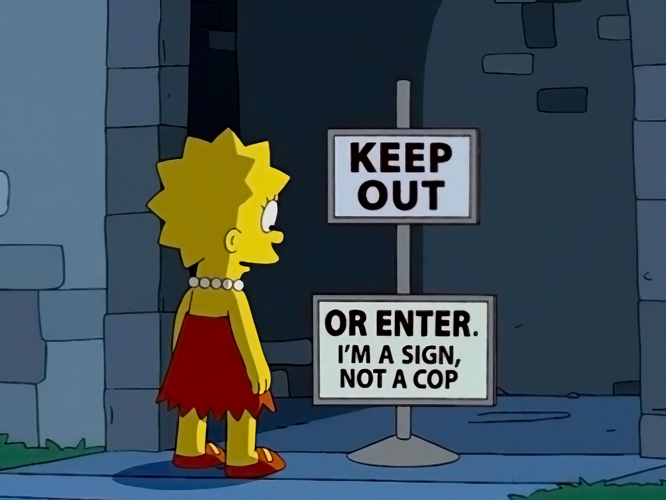 Keep out or enter