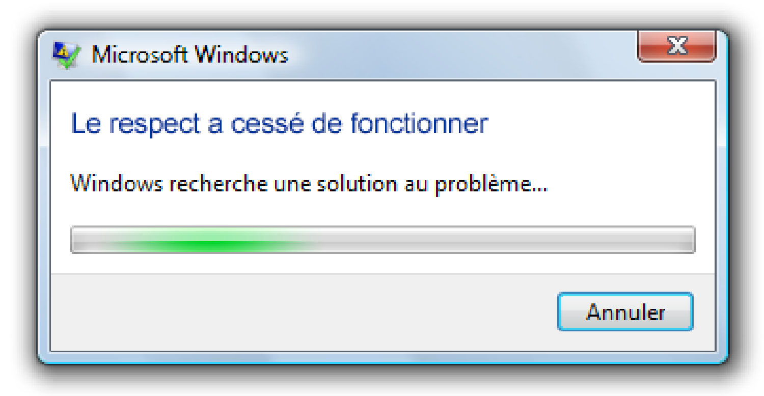 Le respect a cessé de fonctionner
