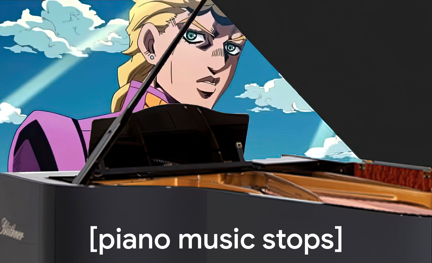 Piano music stops