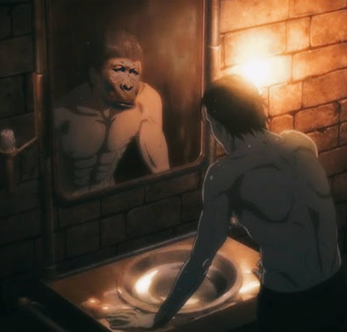 singe eren mirroir snk attaque des titans