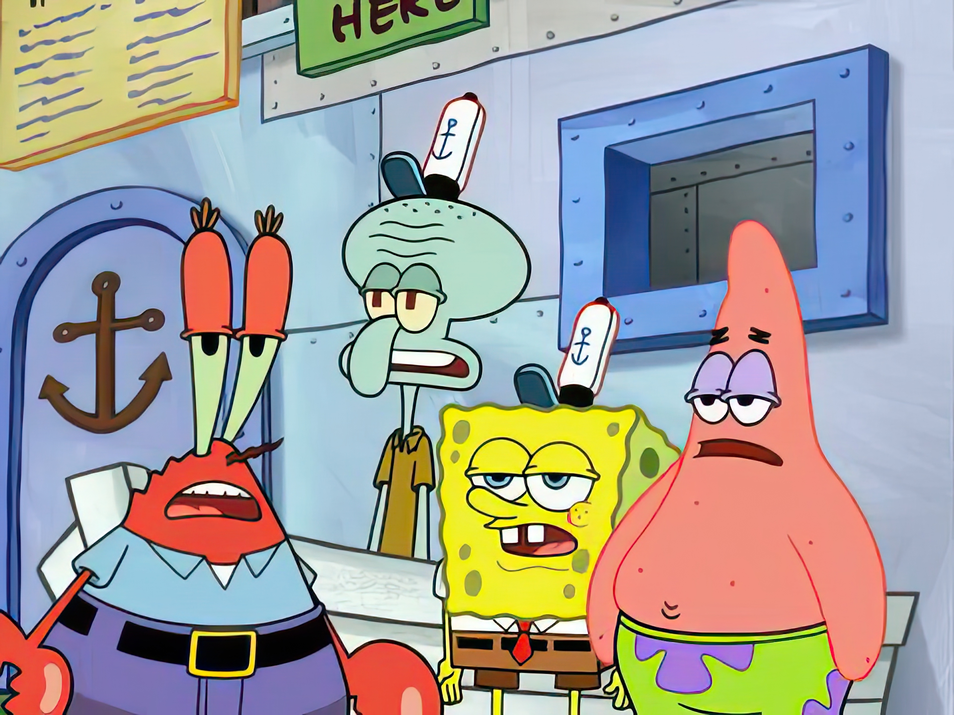 Krabs, Carlos, Bob et Patrick