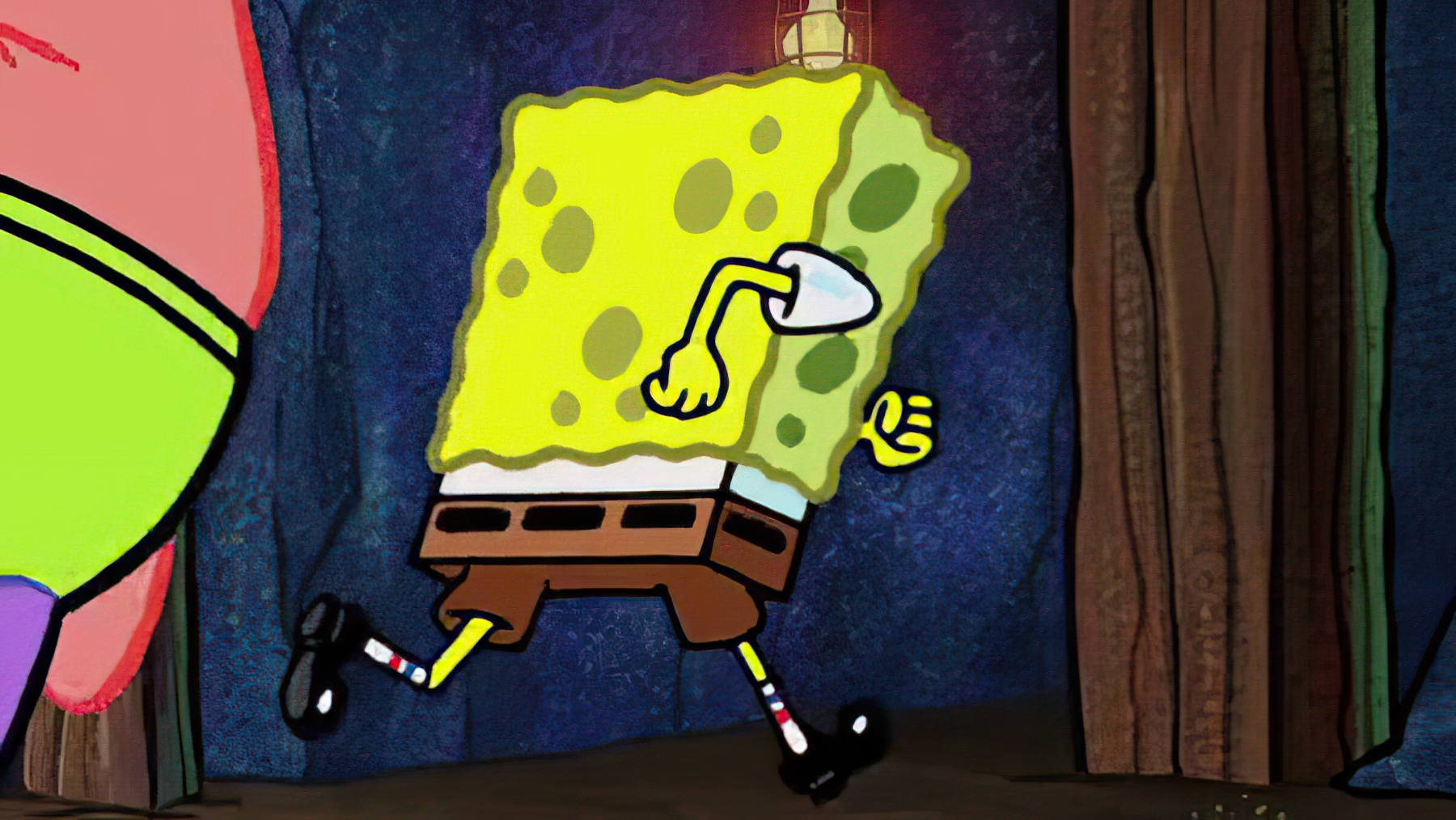 Spongebob running away