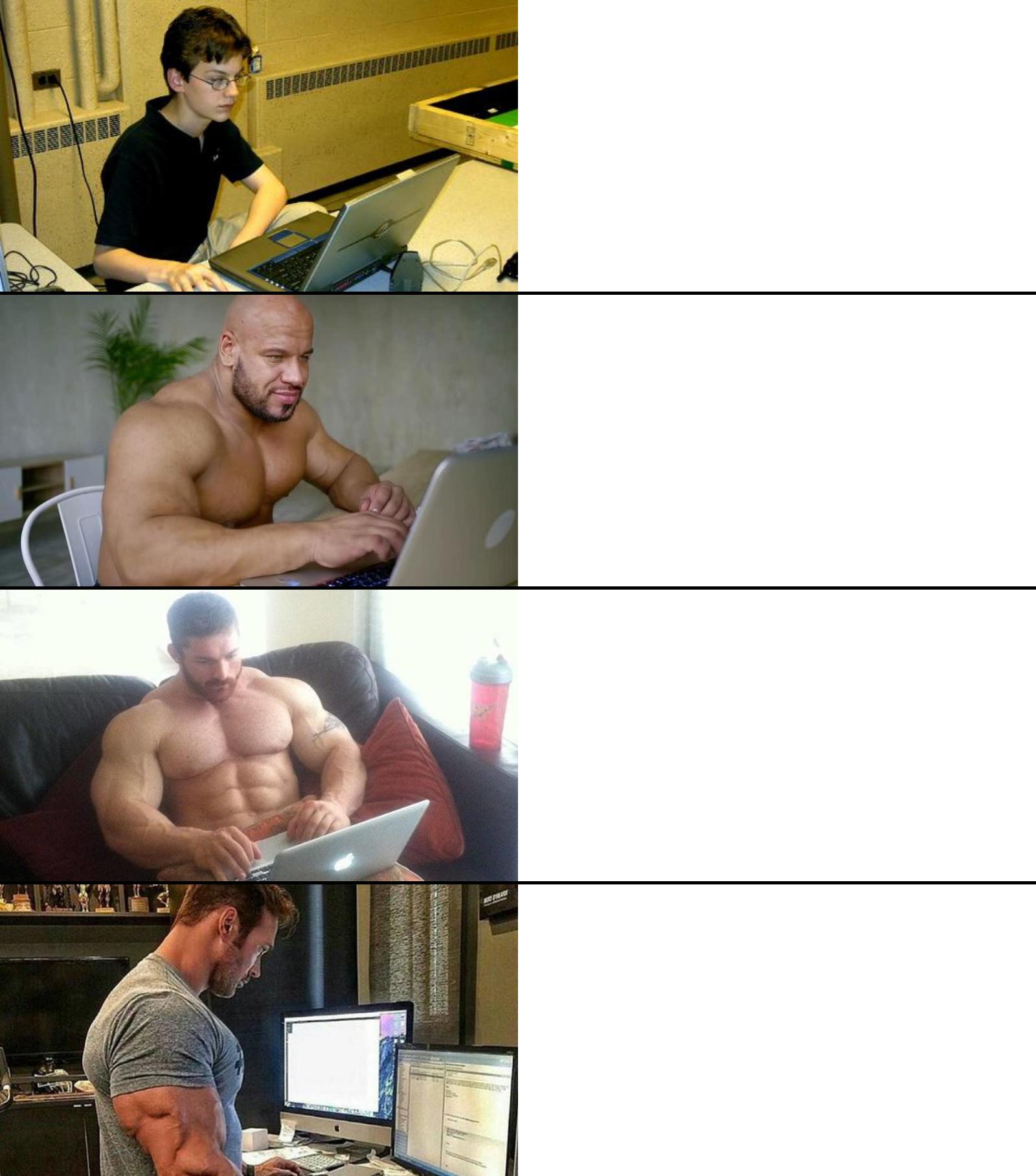 Buff guys help out nerdy kid