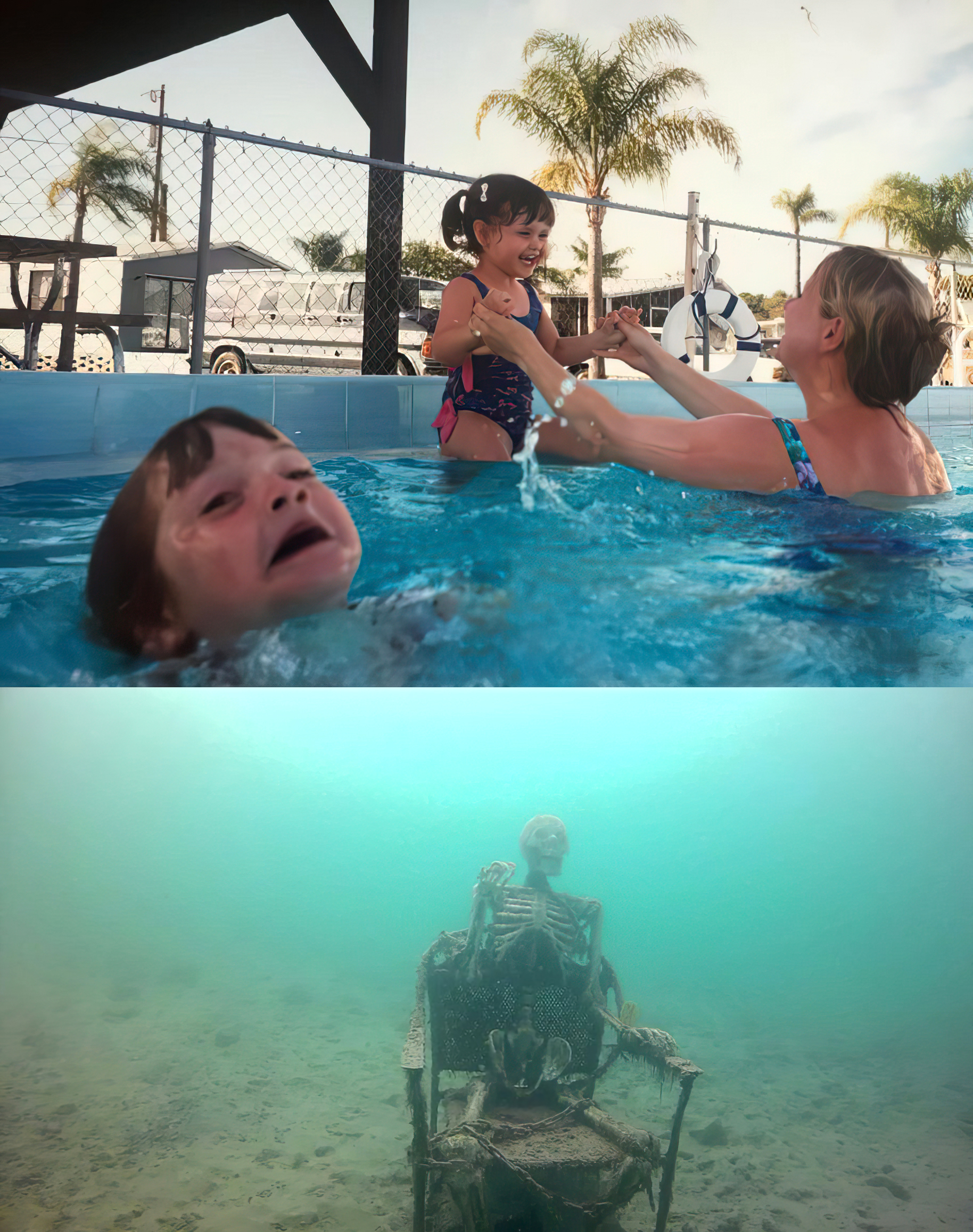 Drowning skeleton