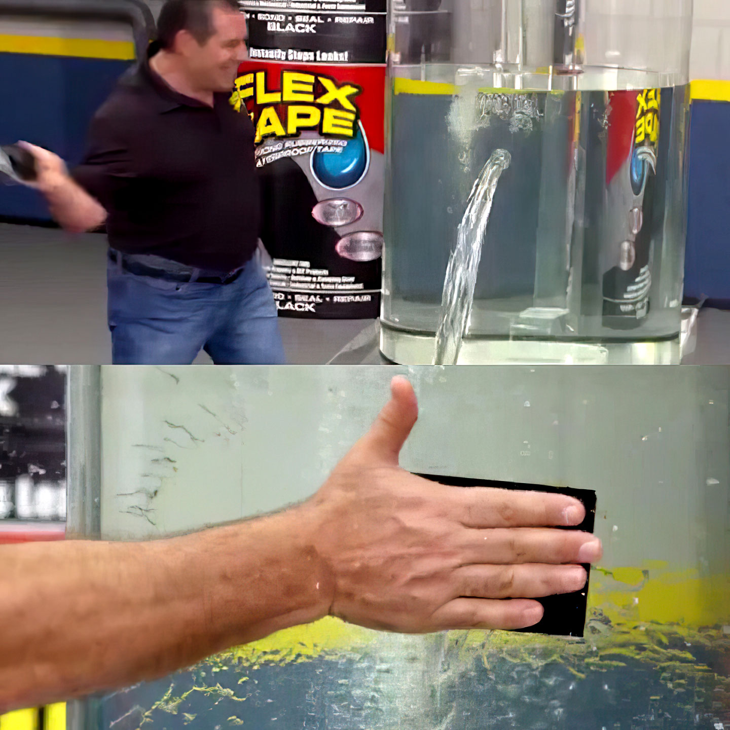 Phil swift slaps on flex tape leak