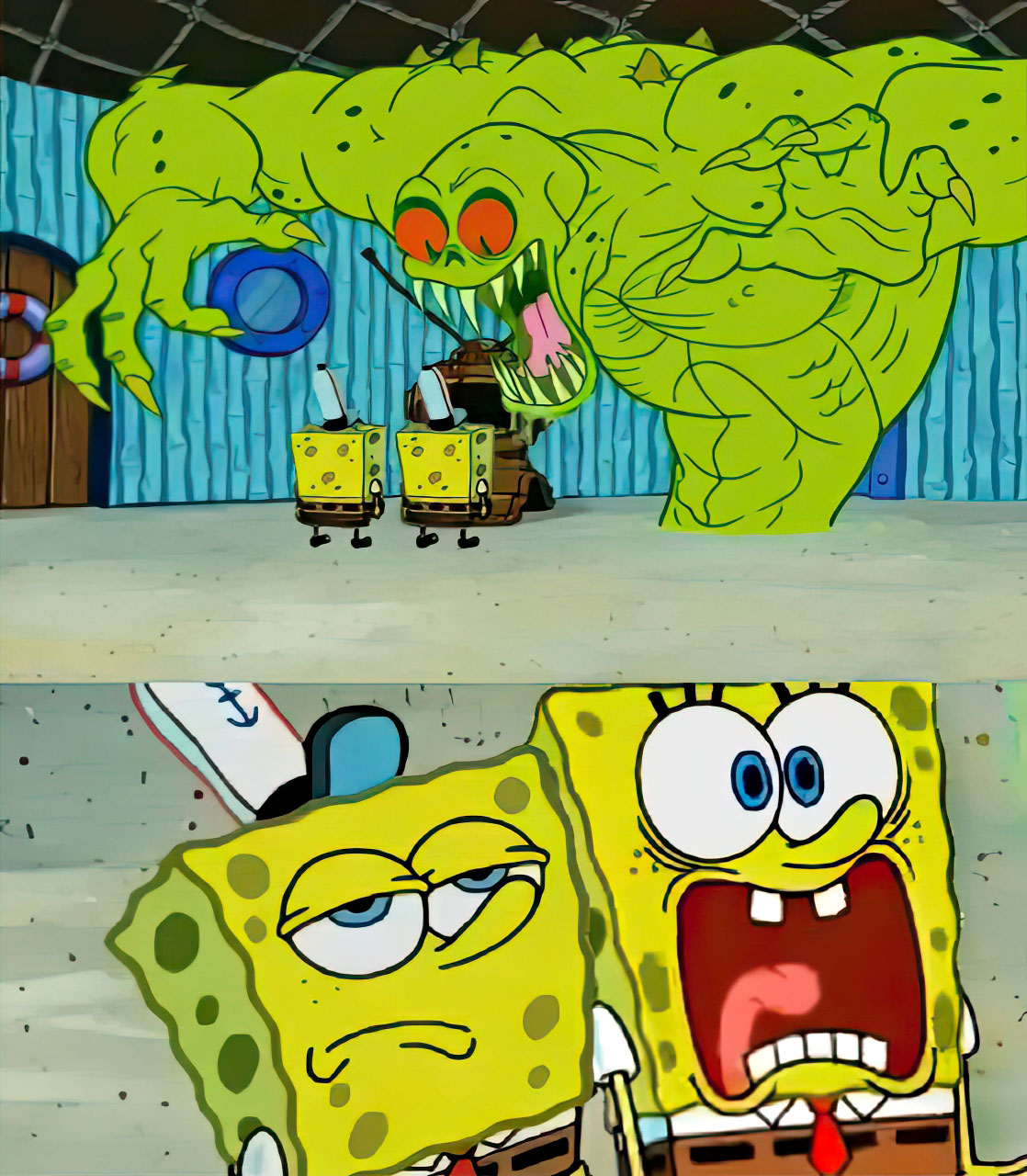 Spongebob scared of the flying dutchman