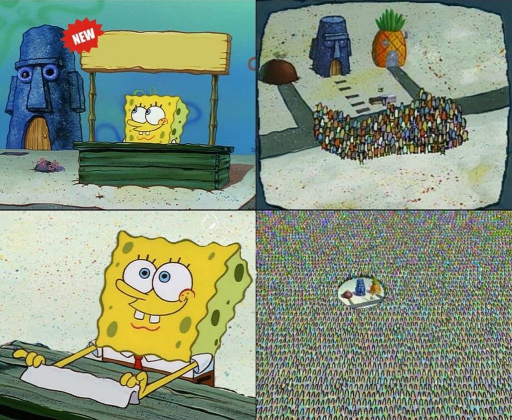Spongebob selling items
