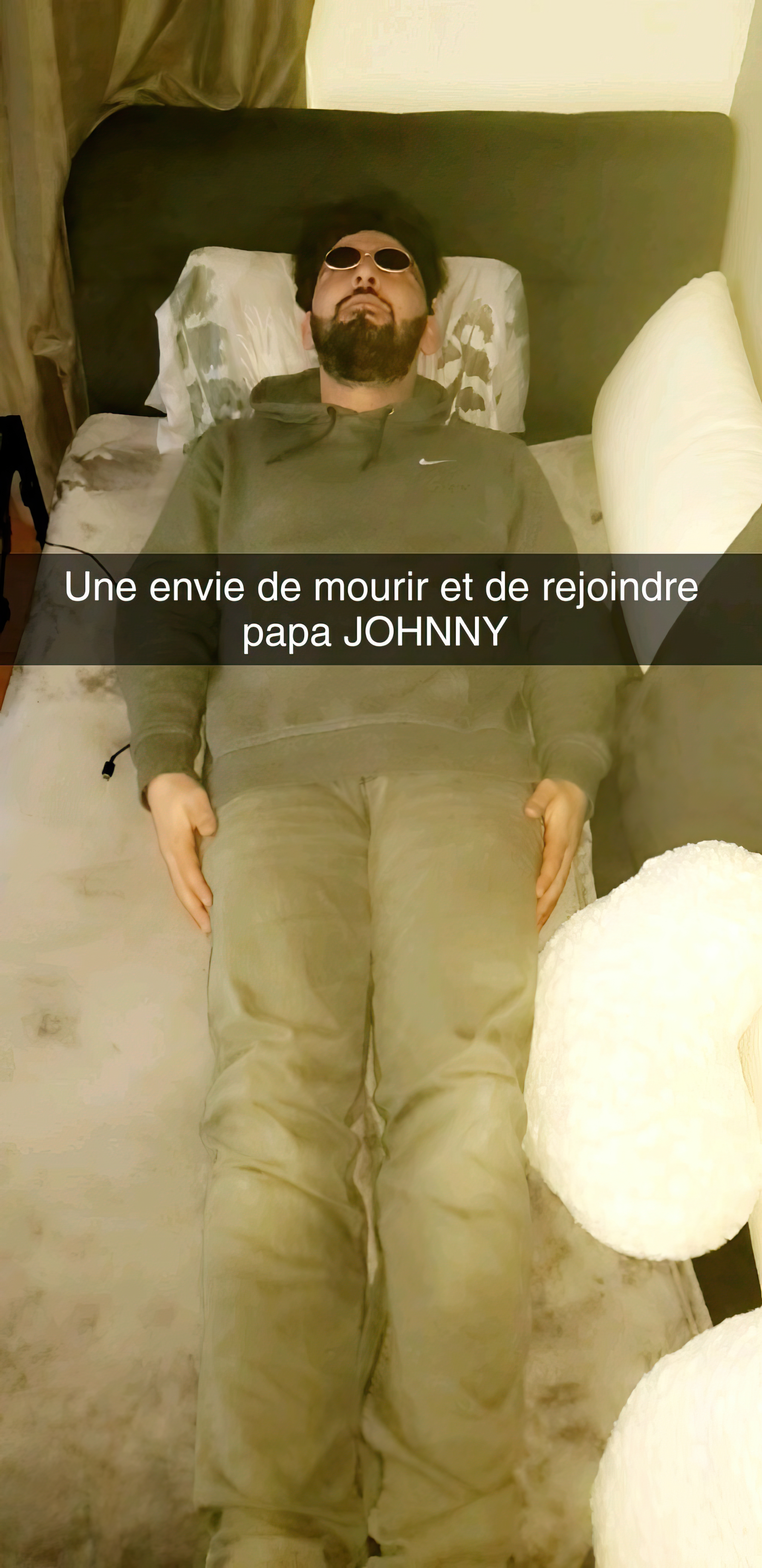 Envie de mourir et de rejoindre Johnny