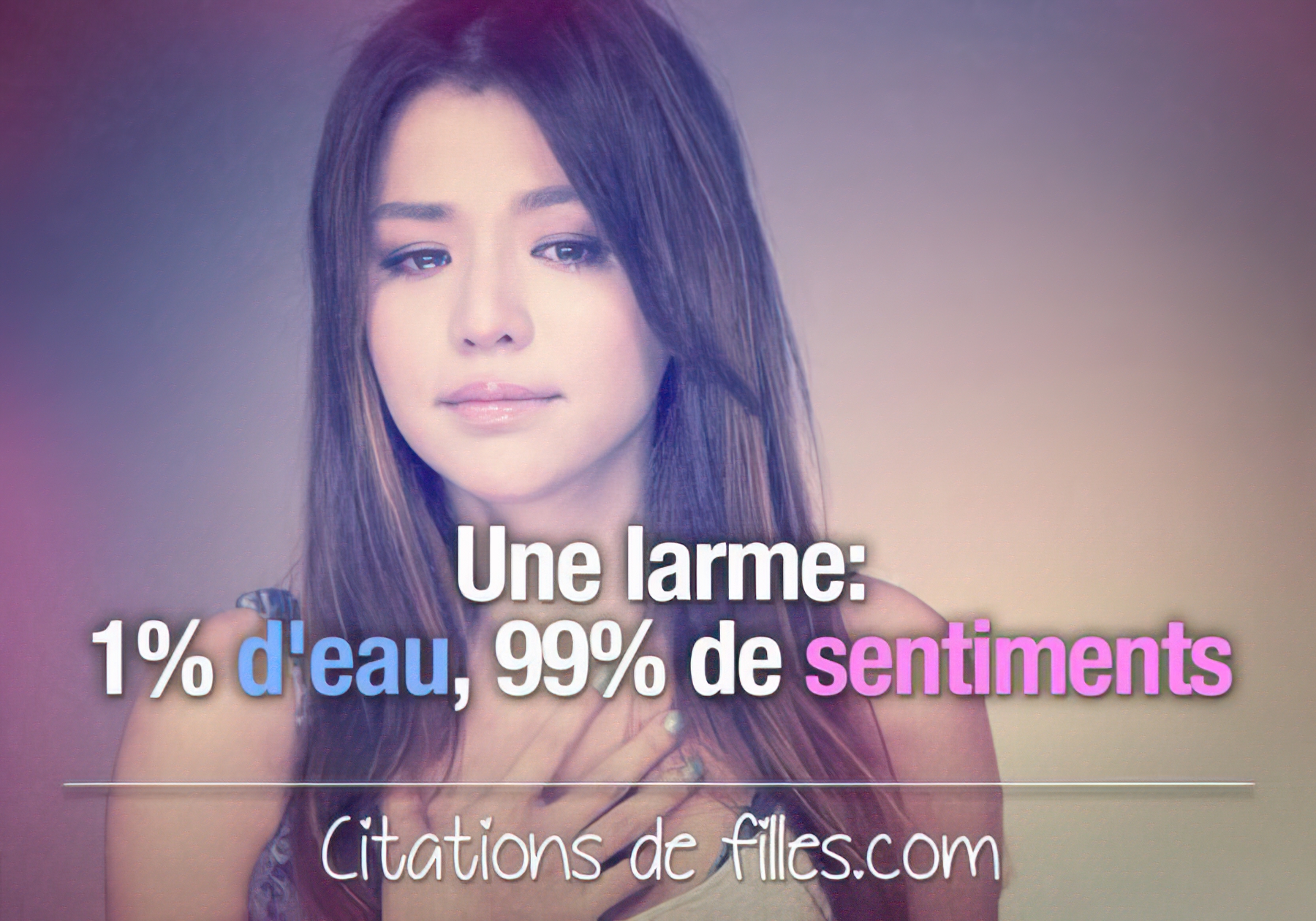 Une larme 1% d'eau 99% de sentiments