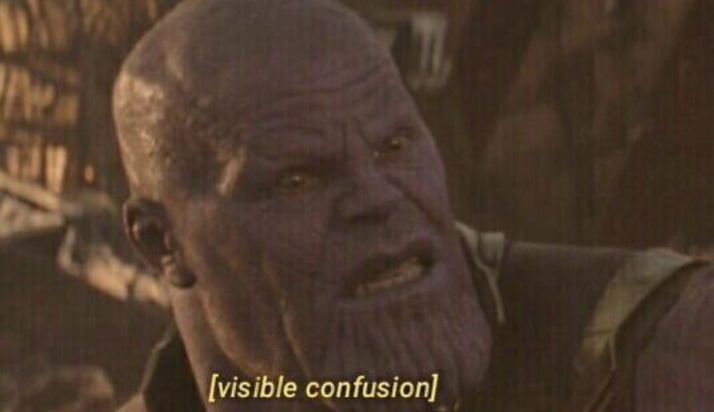 Visible confusion Thanos