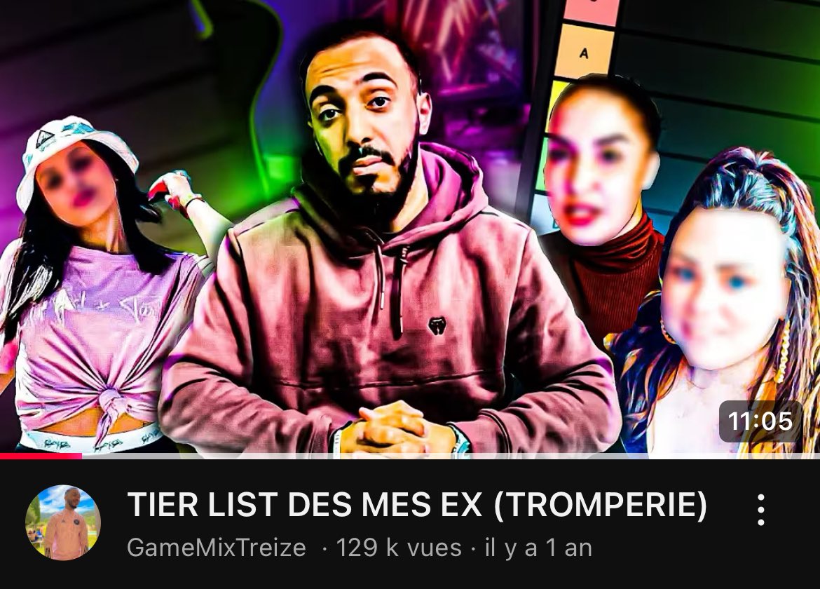 Tier list des mes ex (tromperie) gmx gmx13 GameMixTreize