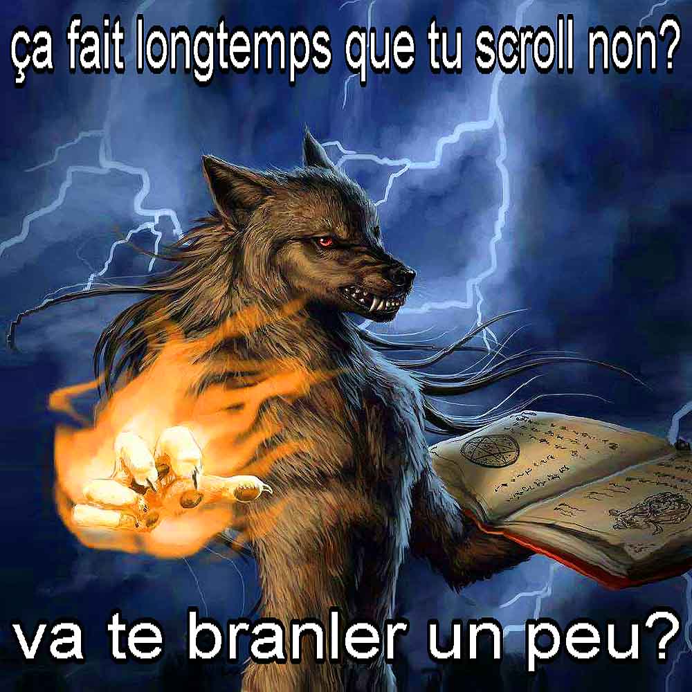ça fait longtemps que tu scroll non, va te branler un peu