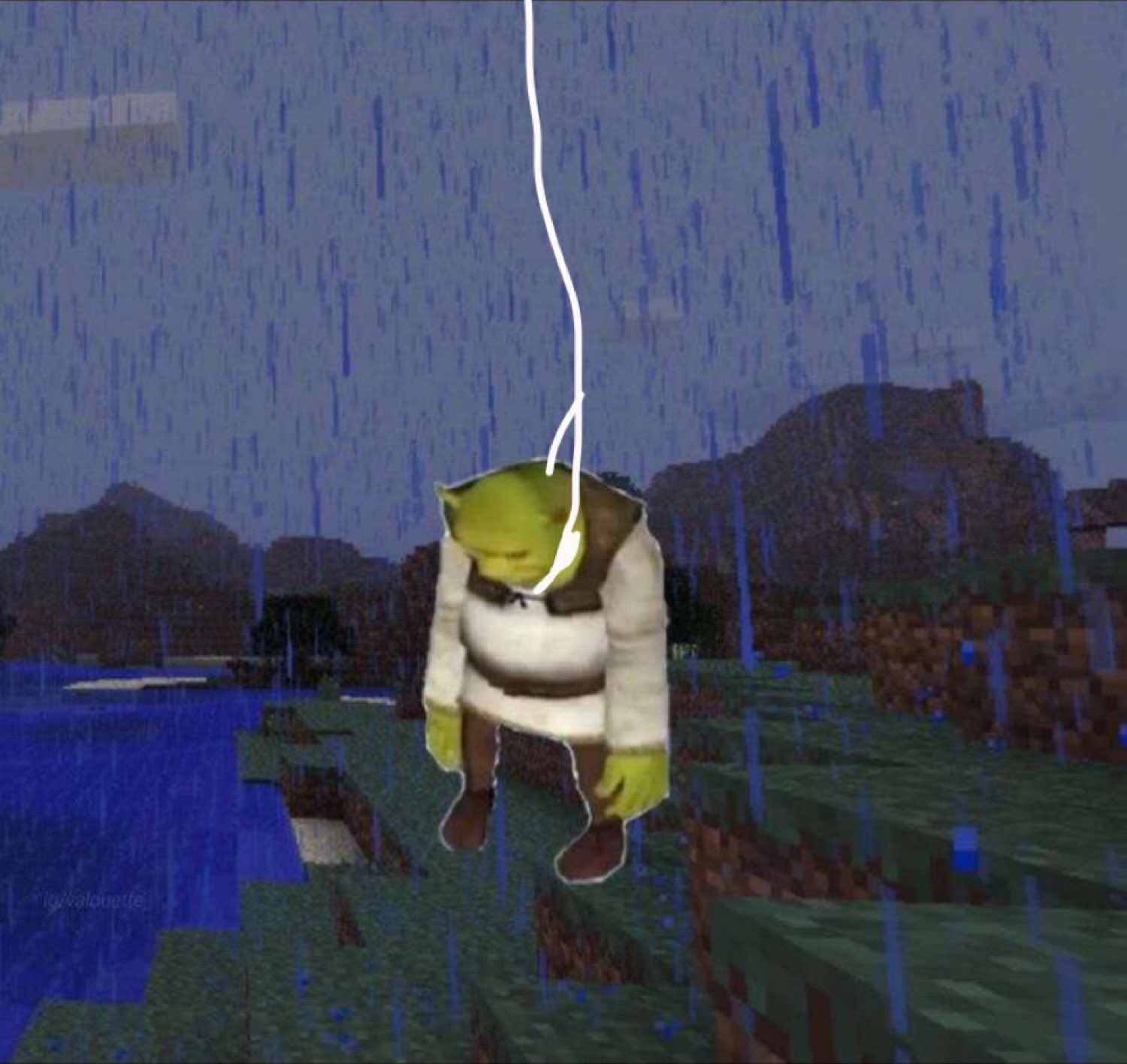 shrek suicide corde monde minecraft