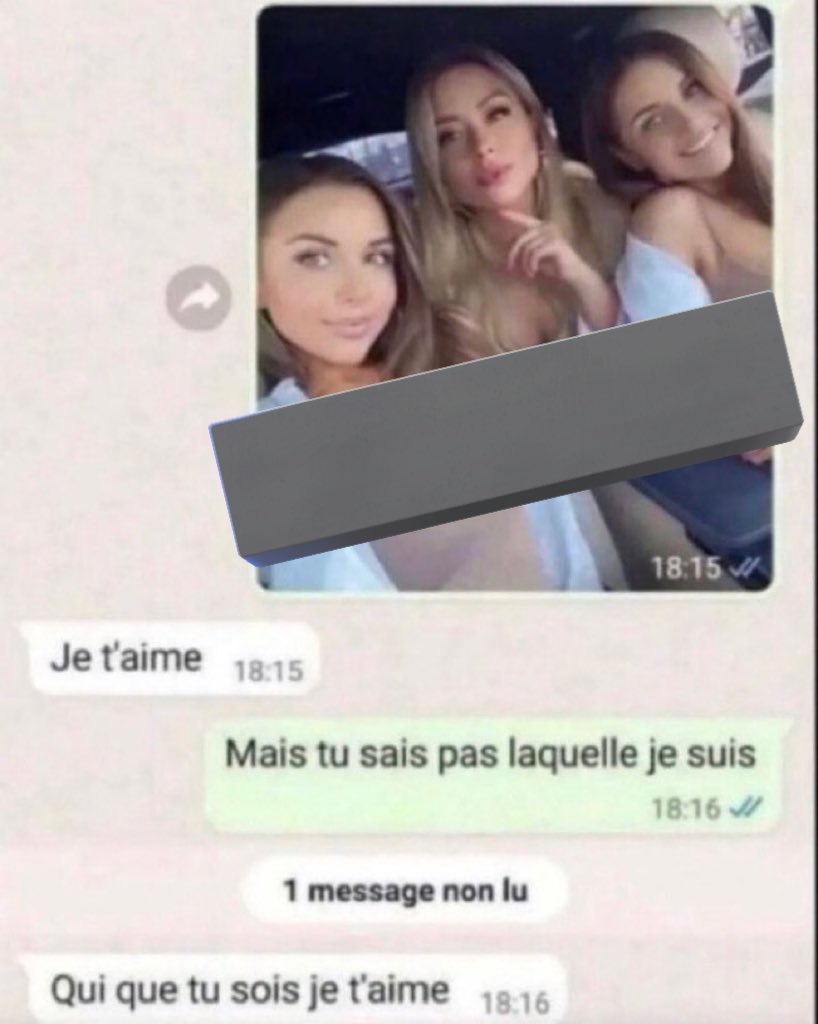 Discussion whatsapp Je t'aime Mais tu sais pas laquelle je suis Qui que tu sois je t'aime