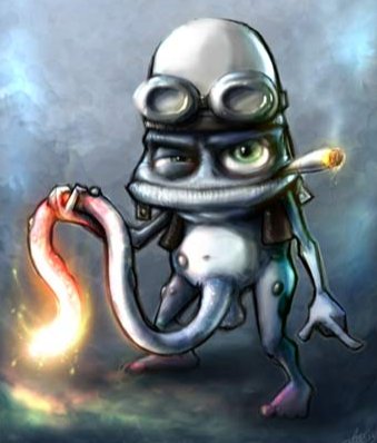 crazy frog qui se tient le paf le zgeg le zizi