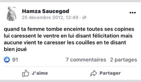 Post Facebook Quand ta femme tombe enceinte toutes ses copines lui caressent le ventre en lui disant félicitation mais aucune vient te caresser les couilles en te disant bien joué