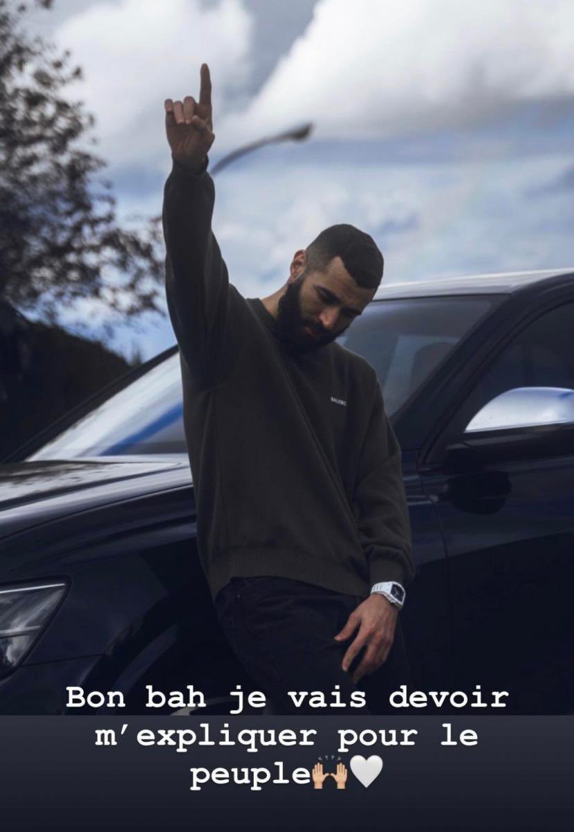 Benzema qui dit "Bon bah je vais devoir m'expliquer pour le peuple"