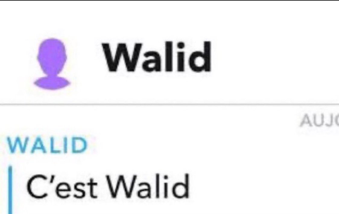 snap de Walid disant "C'est Walid"