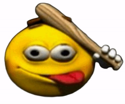 Emoji avec une batte baseball se frappant le crane