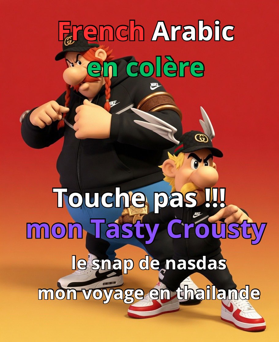 Astérix et obélix en colère défendant Tasty Crusty