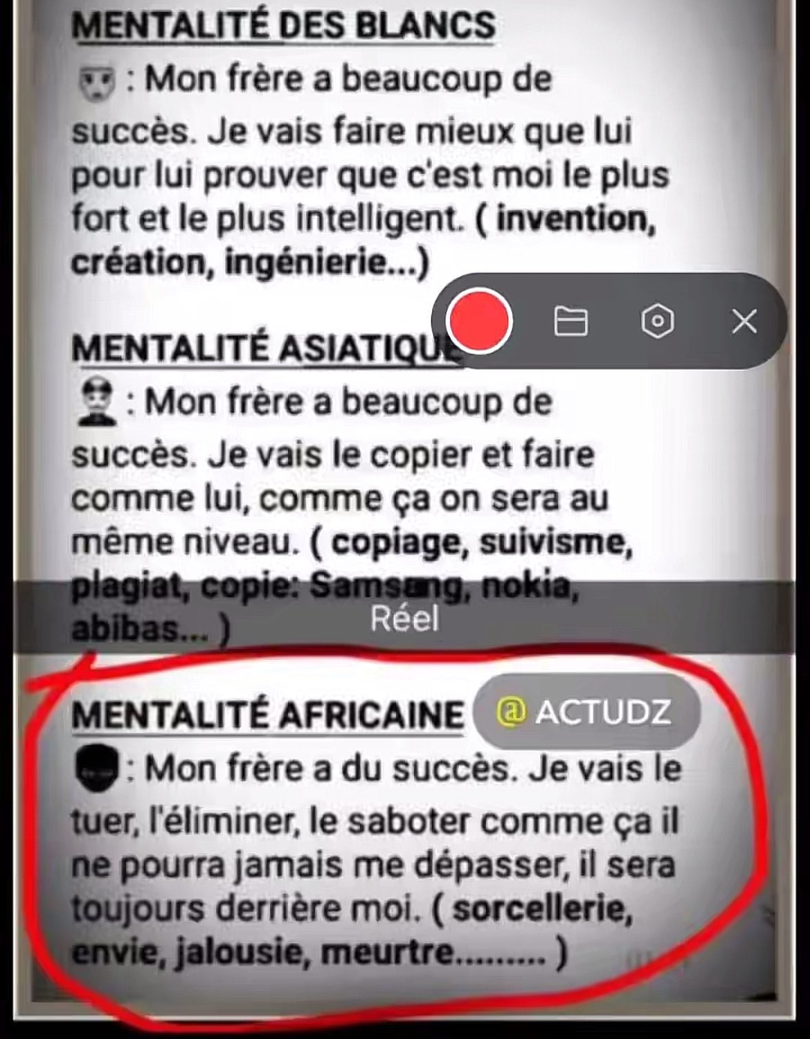 snap Mentalité Africaine