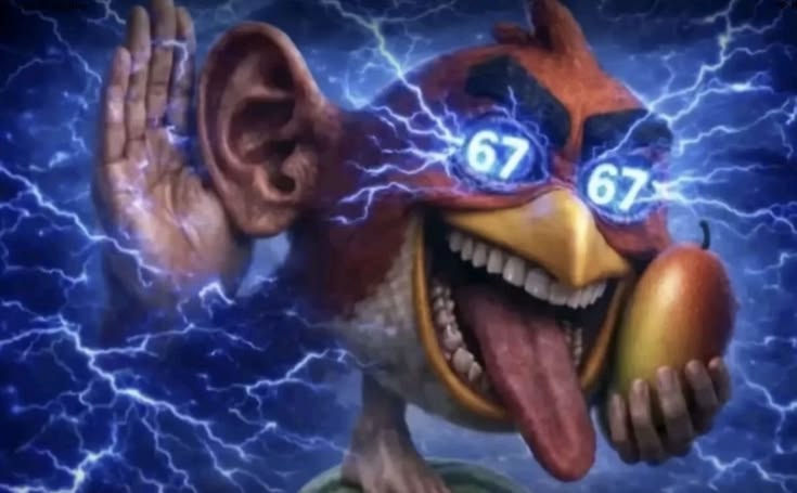 Angry Birds avec des yeux "67" SIX SEVEN