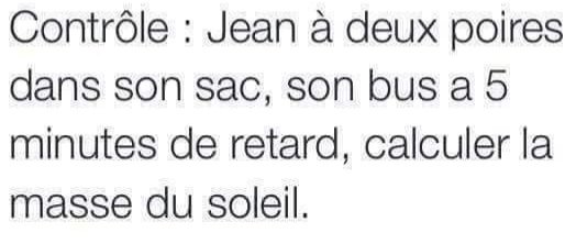 Question de contrôle qui n'a aucun sens