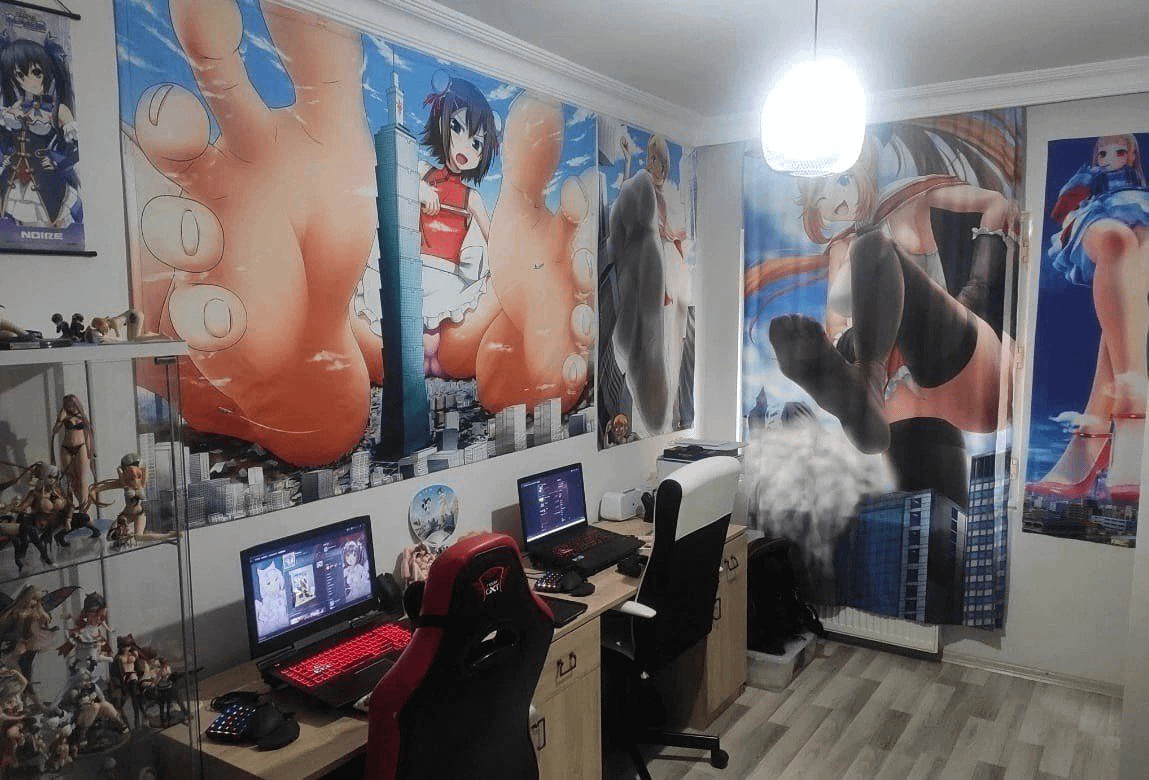 Chambre d'otaku fétichiste