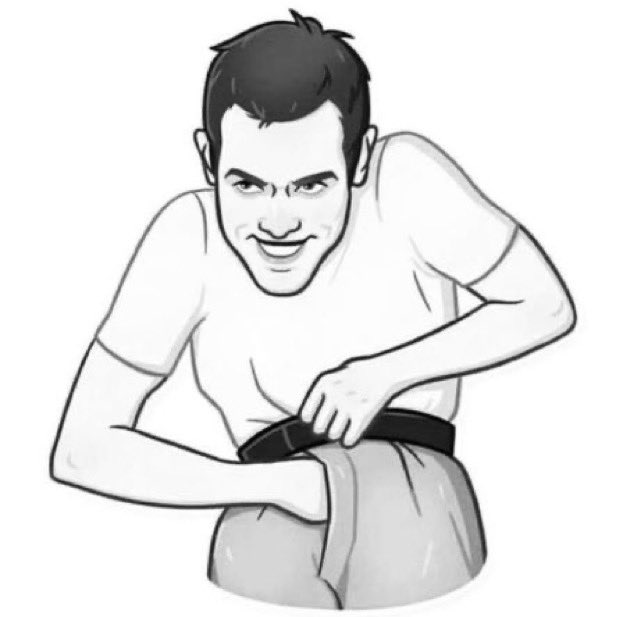 Dessin d'un homme avec la main dans le falzar/pantalon