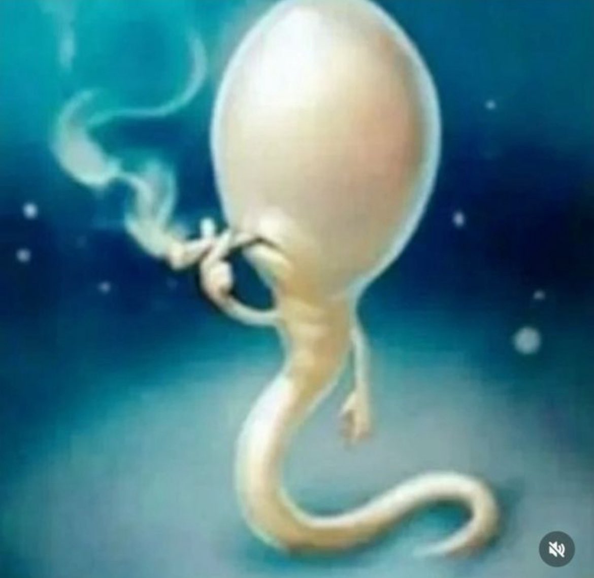 Spermatozoide fumant une cigarette/pétard