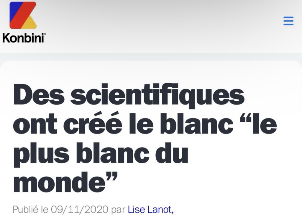 Des scientifiques ont créé le blanc "le plus blanc du monde" Article Konbini