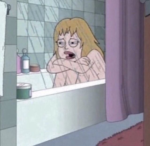 Francine Smith dans la baignoire en pleurs, American Dad!