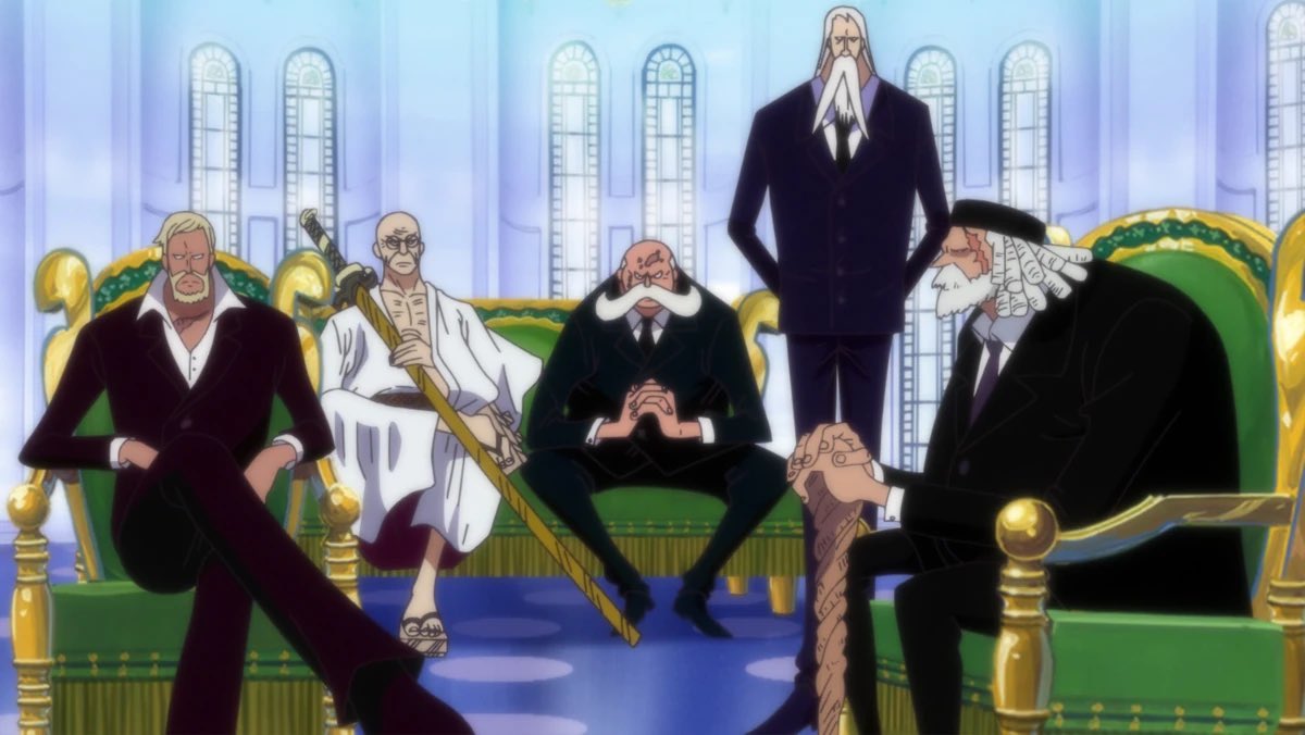 Les 5 Doyens (Gorosei) du Conseil de One Piece siègent gravement