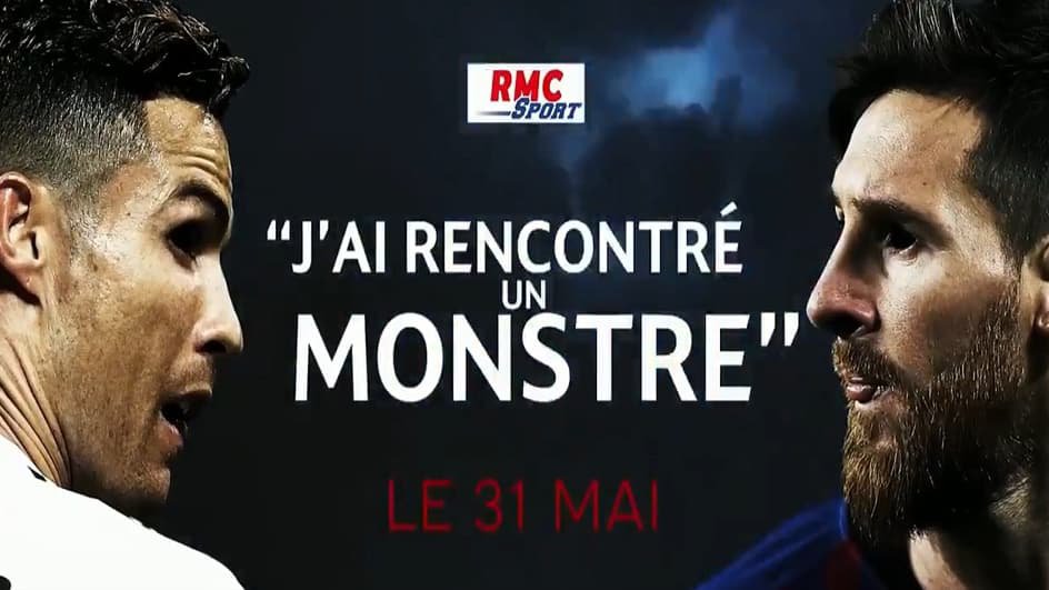 Cristiano Ronaldo et Lionel Messi face à face avec la citation J'ai rencontré un monstre