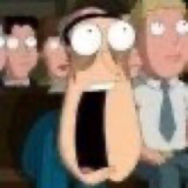 Glenn Quagmire choqué avec la bouche grande ouverte