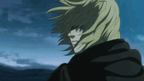 Thorfinn cheveux au vent triste