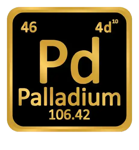 Symbole chimique du Palladium Pd
