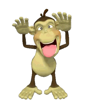 Un singe en 3D tire la langue et fait une grimace