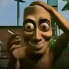 Tung Tung Tung Sahur inquiet fume une cigarette en se tenant la tête