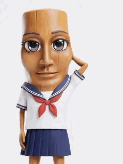 Tung Tung Tung Sahur habillé en écolière japonaise qui danse