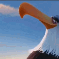 Mighty Eagle regarde dans ses jumelles