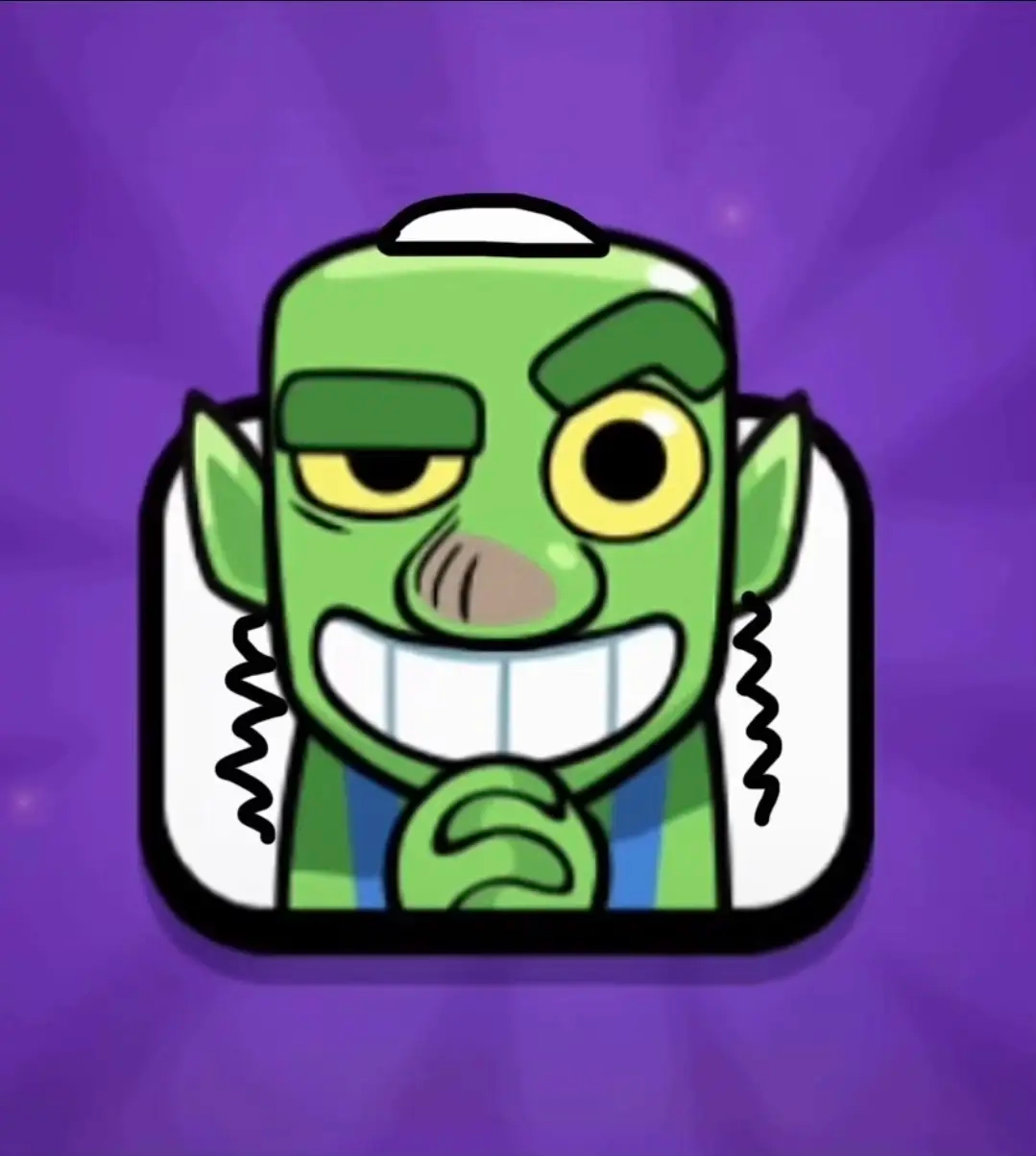 Un goblin rabbin/juif de Clash Royale se frotte les mains