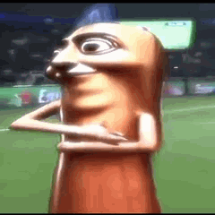 Tung Tung Tung Sahur qui danse dans un stade de football