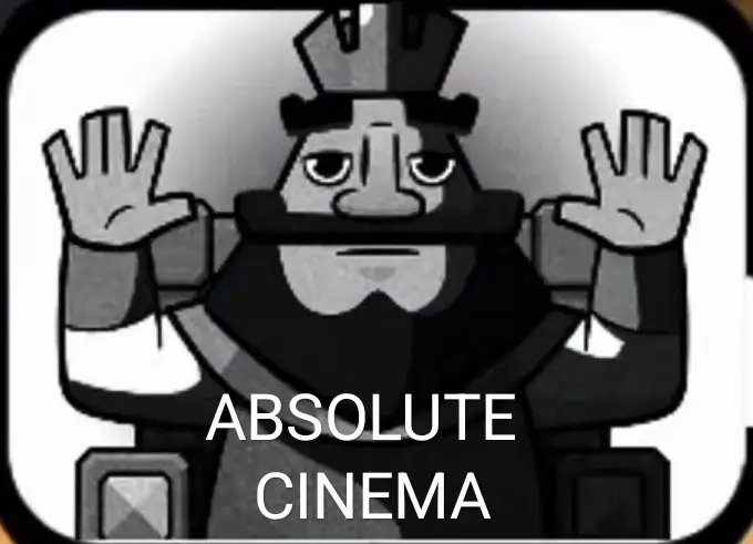 Le Roi de Clash Royale lève les mains façon Absolute Cinema