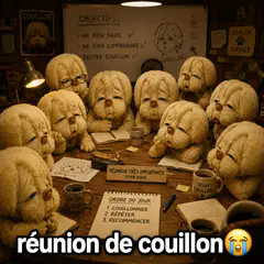 Des Titi tiennent une réunion de couillon