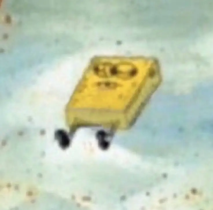 Bob l'éponge flotte épuisé sur le dos
